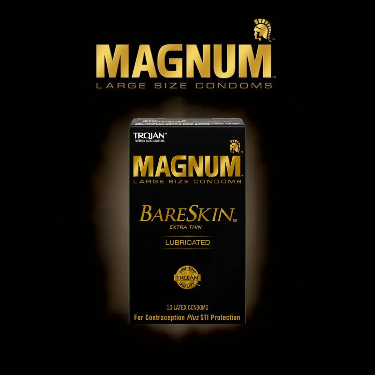 Trojan Magnum Bareskin Large Size Condoms, 10 Count