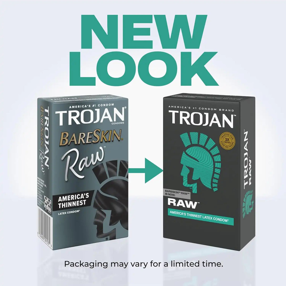 Trojan Raw Thin Latex Condoms for Men, 24 Count