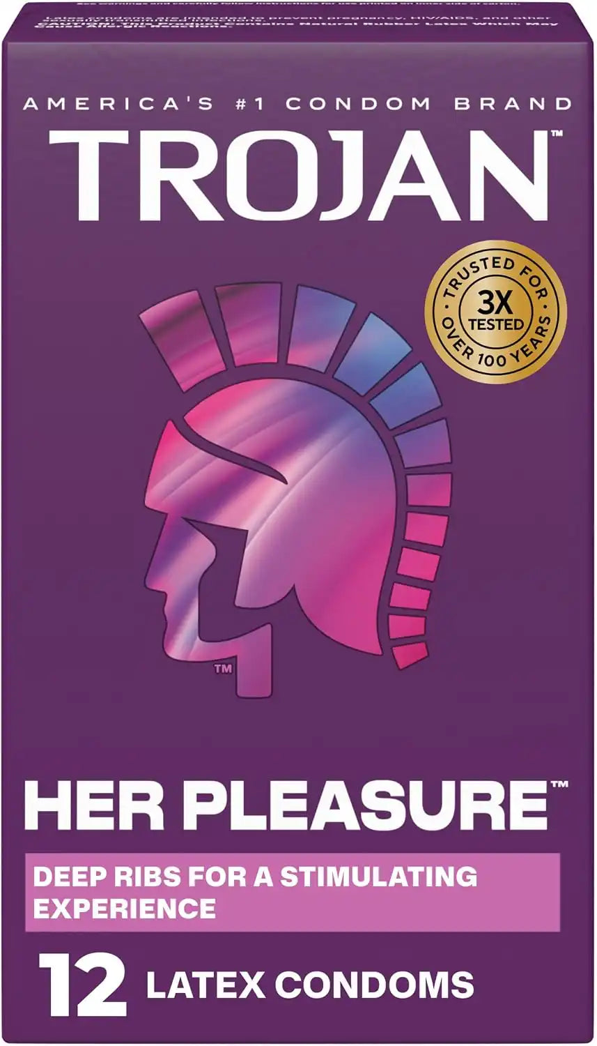 Trojan Her Pleasure Latex Lubricated Condoms, 12 Count