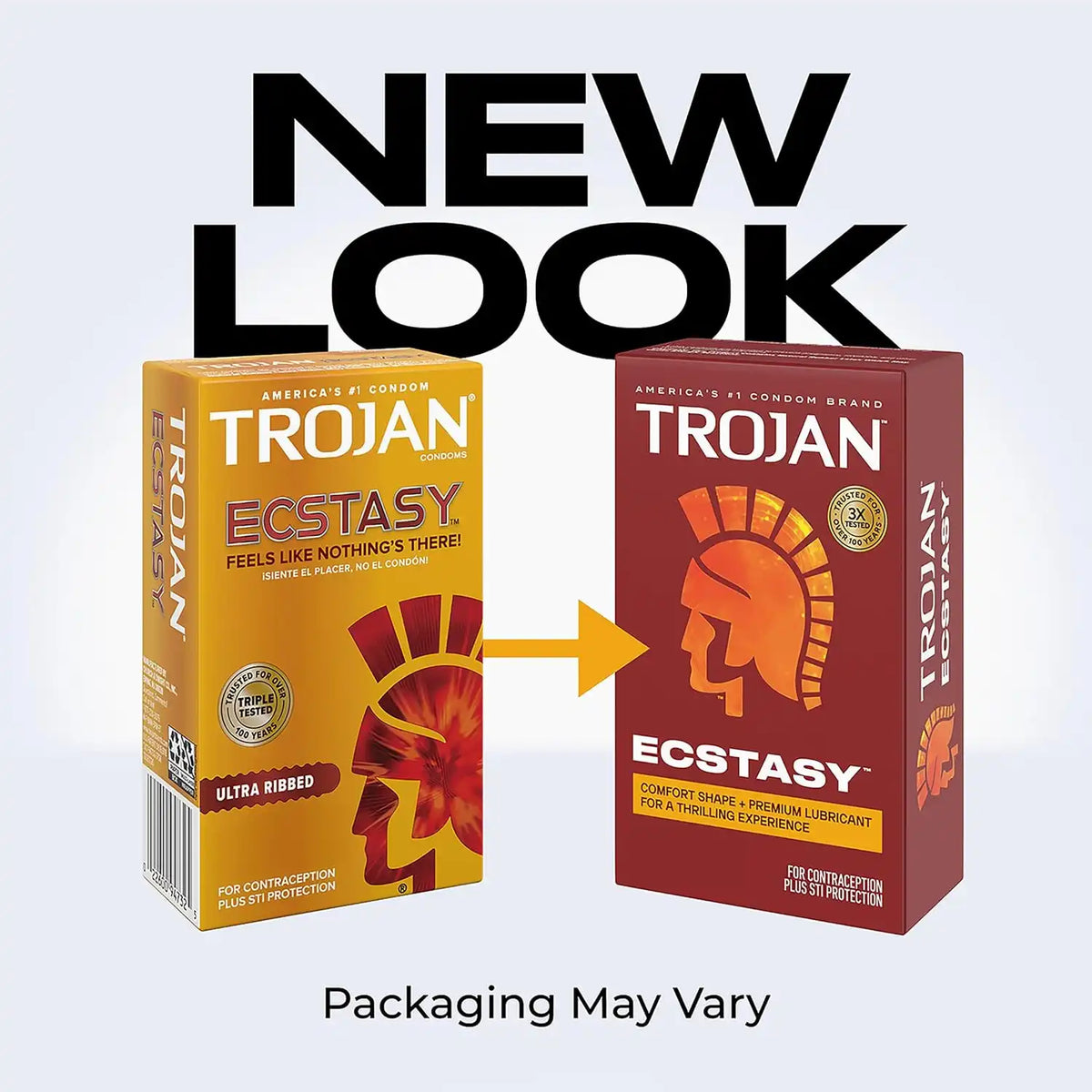 Trojan Ultra Ribbed Ecstasy Lubricated Condoms, 10 Count