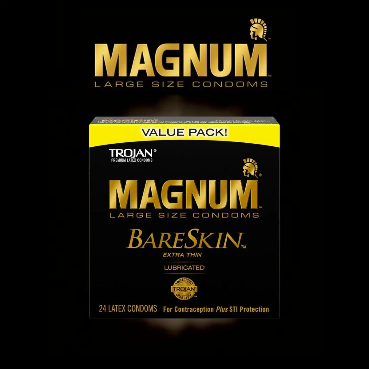 Trojan Magnum BareSkin Large Condoms for Men, 24 Count