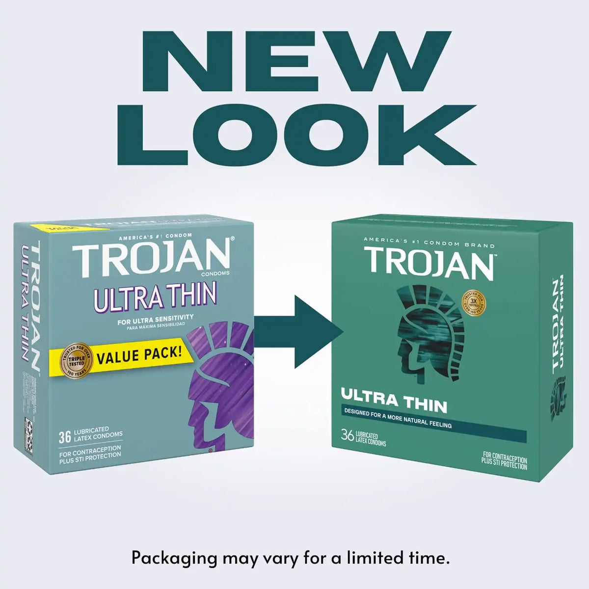 Trojan Ultra Thin Latex Condoms for Men, 36 Count