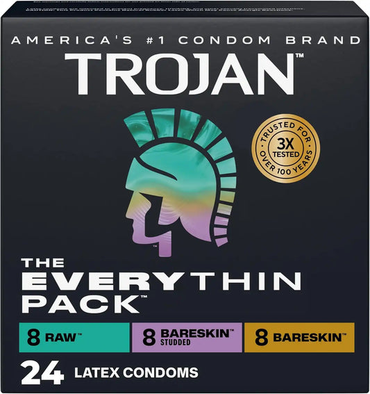 Trojan The Everything Pack Latex Condoms Variety Pack, 24 Count
