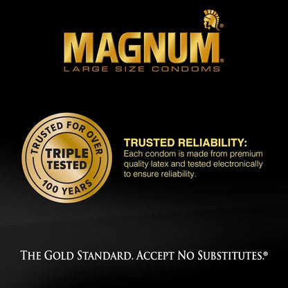 TROJAN Lubricated Magnum Condoms XL Large Size, 12 Count