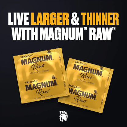TROJAN Magnum Raw Large Size Thin Condoms, Magnum Condoms, 24 Count (Pack of 2)