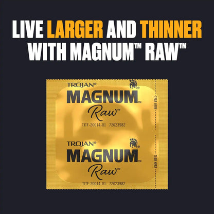 TROJAN Magnum Raw Large Size Thin Condoms, 10 Count