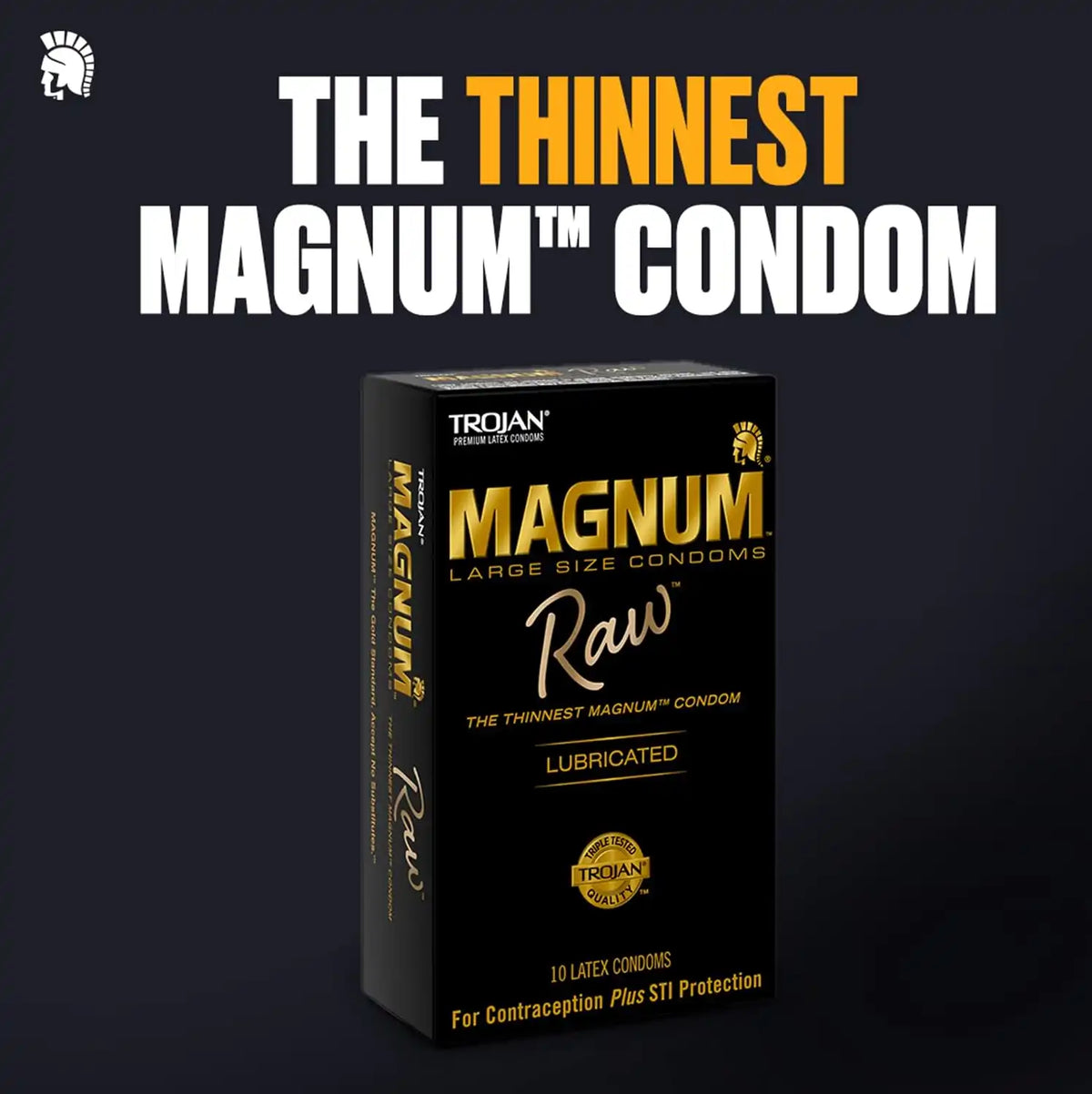 TROJAN Magnum Raw Large Size Thin Condoms, 10 Count