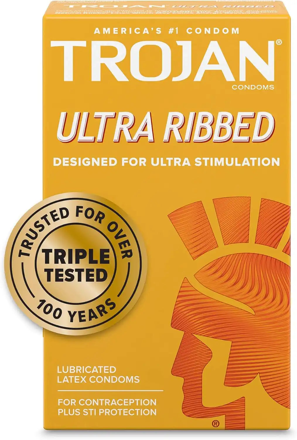 TROJAN Stimulations Ultra Ribbed Spermicidal Condoms, 12 Count (Pack of 2)