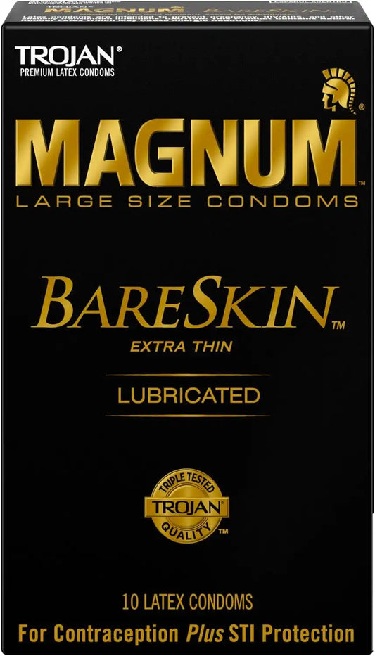 Trojan Magnum Bareskin Large Size Condoms, 10 Count