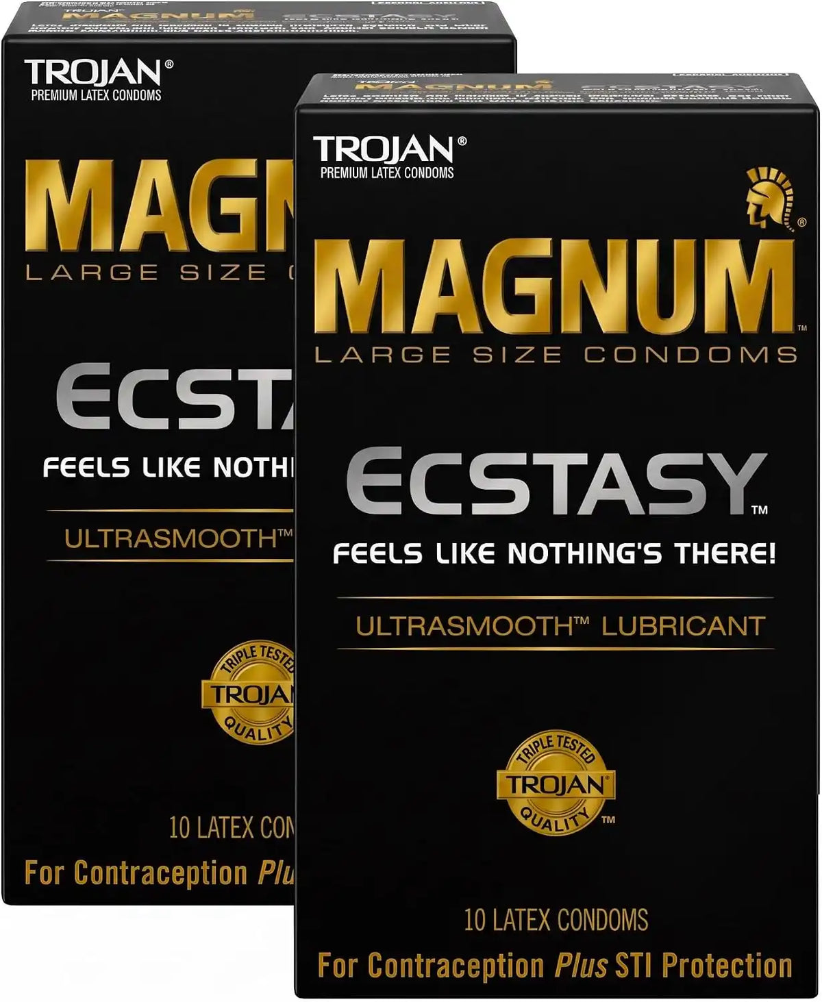 Trojan Magnum Ecstasy Large Size Lubricated Condoms, 10 Count (Pack of 2)
