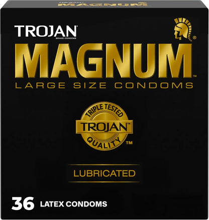 TROJAN Magnum Lubricated Large Condoms, 36 Count Pack