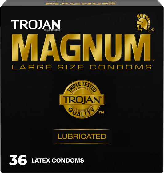 TROJAN Magnum Lubricated Large Condoms, 36 Count Pack
