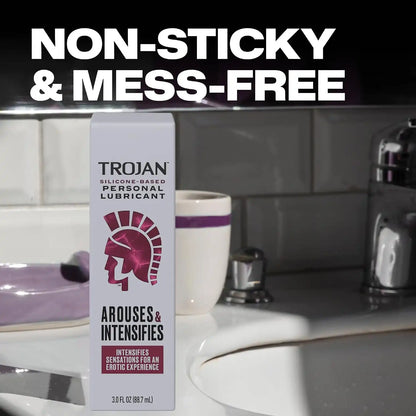 TROJAN Lubricants Arouses and Intensifies, Personal Lubricant, Silicone Personal Lube, 3 fl oz