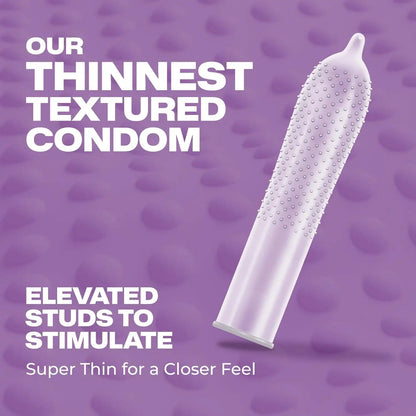 Trojan Bareskin Studded Latex Condoms for Men, 10 Count