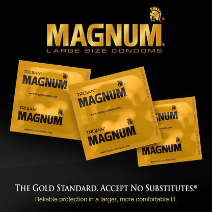 TROJAN Lubricated Magnum Condoms XL Large Size, 12 Count