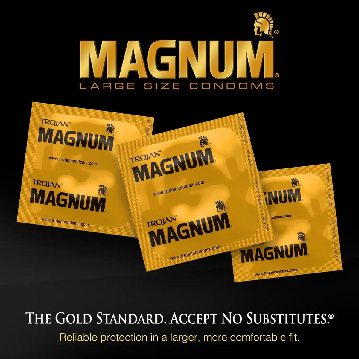 TROJAN Lubricated Magnum Condoms XL Large Size - 12 Count (Pack of 2)