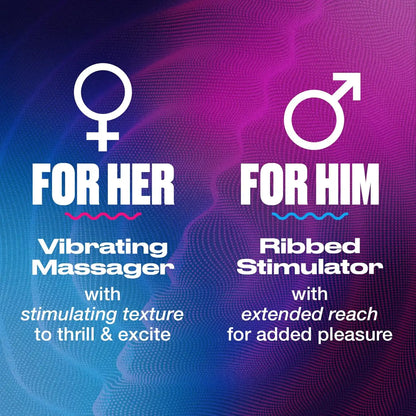 TROJAN Vibrations Tandem Couples Vibrating Ring, Personal Massager, 1 Count, Violet