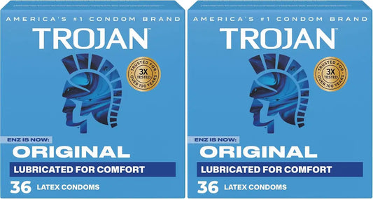 TROJAN ENZ Lubricated Condoms, Latex Condoms for Contraception and STI Protection, America’s Number One Condom, 36 Count Value Pack (Pack of 2)