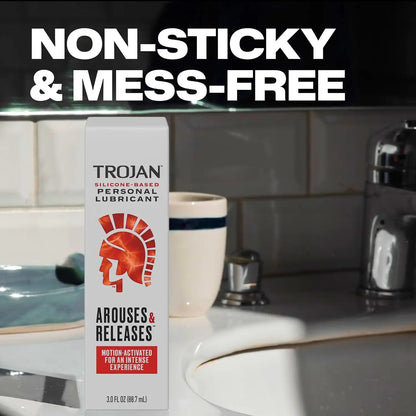 Trojan Arouses & Releases Silicone-Based Personal Lubricant, 3.0 Fl Oz