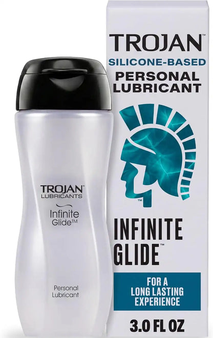 Trojan Infinite Glide Silicone-Based Personal Lubricant, Long-Lasting Non-Sticky Lube for Men, Women & Toys, Unscented, 3.0 Oz