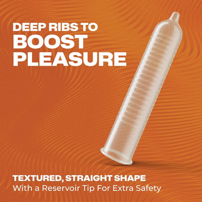 Trojan Ultra Ribbed Latex Condoms for Men, 36 Count