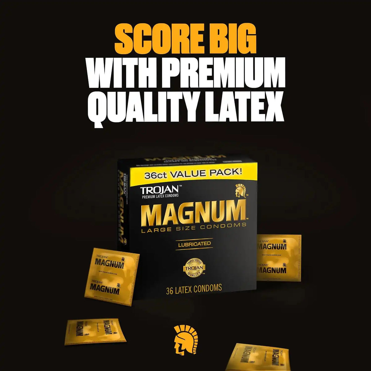 TROJAN Magnum Lubricated Large Condoms, 36 Count Pack