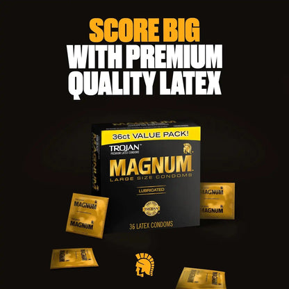 TROJAN Magnum Lubricated Large Condoms, 36 Count Pack